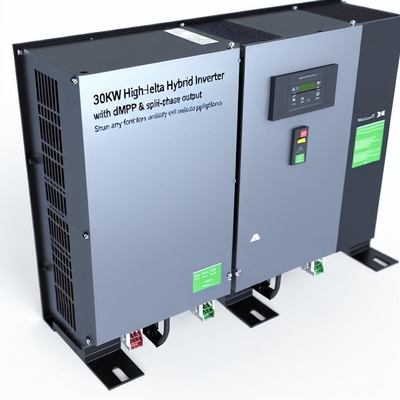 Invertitore ibrido delta ad alte gambe da 480 V da 30 kW con doppio MPPT e uscita a fase divisa per applicazioni industriali