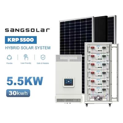 Sangsolar 5.5kw 10kw 48v 220v 230v 15kwh 30kwh Batteria al litio Off grid Sistema di energia solare senza batteria
