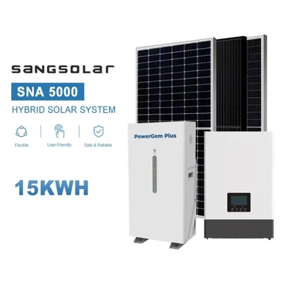 SANG Solar Inverter 5kw 10kw 15kw Con 15kwh Lithium Battery Grid Sistema di pannelli solari fotovoltaici