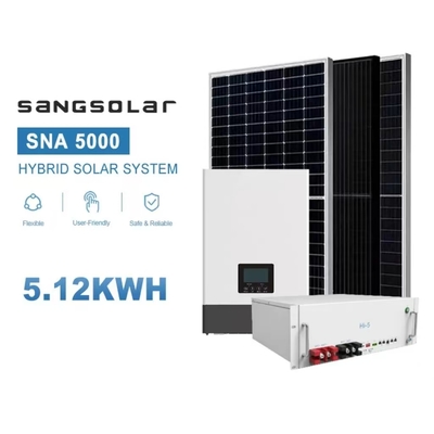 Sangsolar 5kw Off Grid Sistema di energia solare ibrido tutto in un unico deposito singola fase Per 5kw Sistema di energia solare